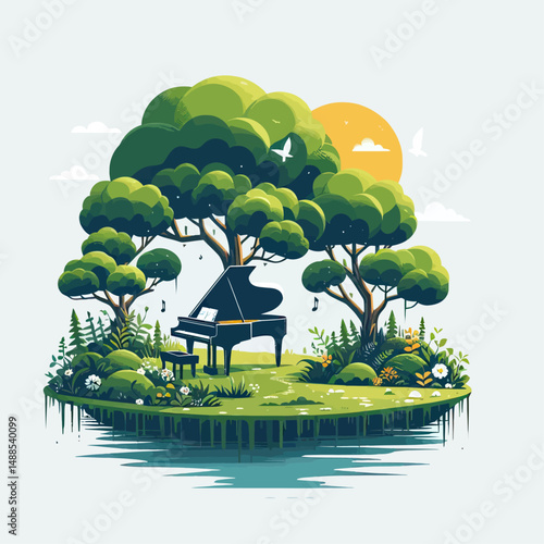 Vector file of piano design theme in