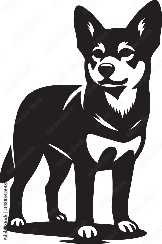 Fototapeta premium Dingo Dog high quality black vector