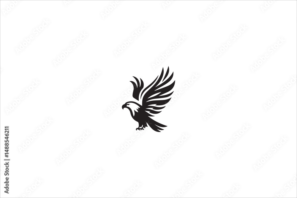 Fototapeta premium eagle silhouette with a simple, understated design set against a white background