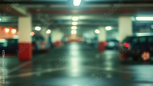 Wallpaper Mural Blurred view of empty car parking with minimal lines and muted colors Torontodigital.ca