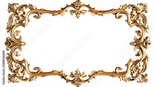 Minimalist 2D geometric gold foil frame on a plain white background. Ideal for premium greeting cards, invitations, and luxury minimalist designs.

