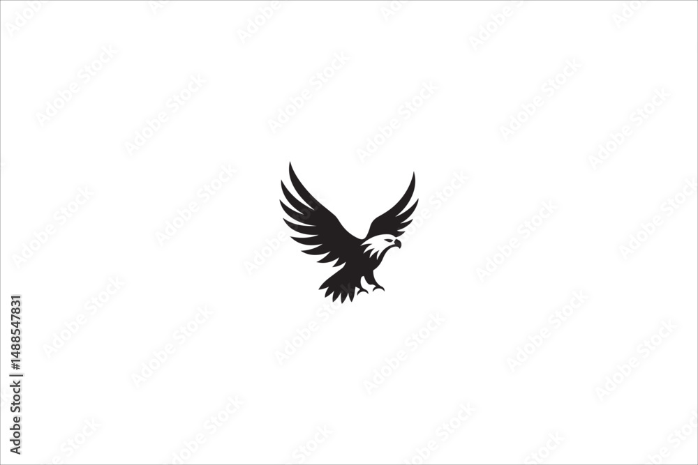 Obraz premium eagle silhouette with a simple, understated design set against a white background
