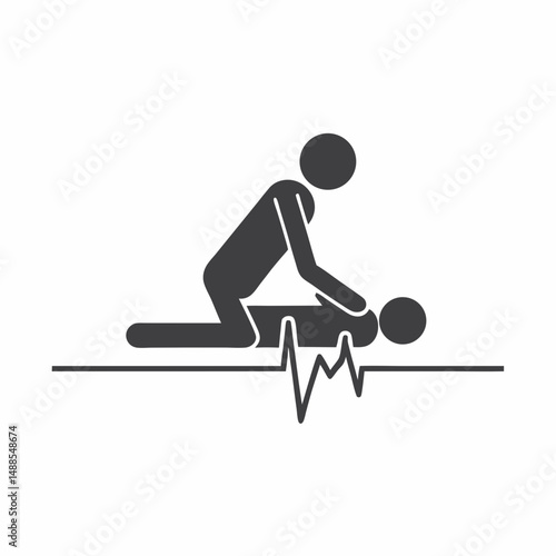Minimalist CPR Chest Compression Icon