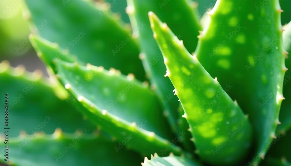 Close-up of aloe vera plant leaves, showing texture and gel , freshness, vibrant, medicine Close-up of aloe vera plant leaves, showing texture and gel , freshness, vibrant, medicine