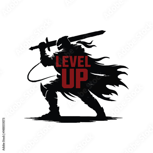 Gaming controlled silhouette with white background
