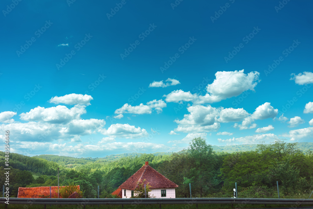 Obraz premium Serbia countryside during spring