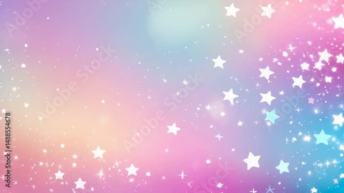Abstract background in unicorn style adorned with bright stars