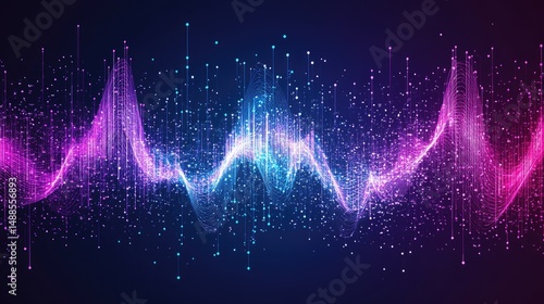 Abstract graphic representation of data waves in vibrant colors.