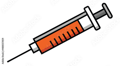 syringe with blood drop