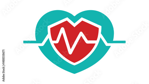 heart and heartbeat symbol vector