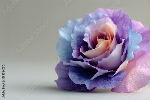 Colorful Rose Bloom Elegantly Displayed With Soft Petals in Shades of Purple ...