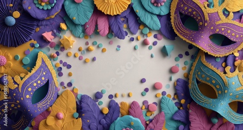 Colorful Carnival Masks and Decorations Create a Festive Atmosphere for Celeb...