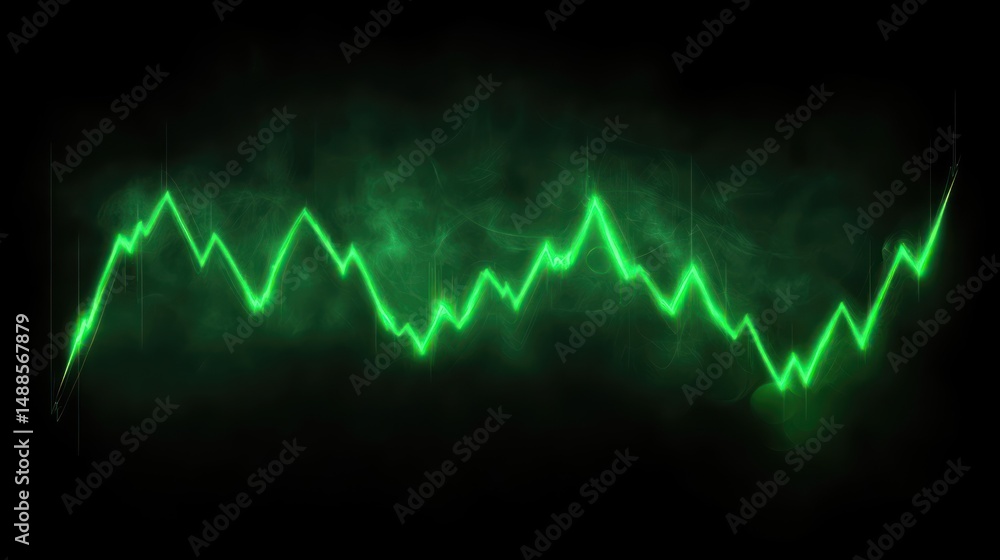 Naklejka premium Abstract Green Stock Market Chart