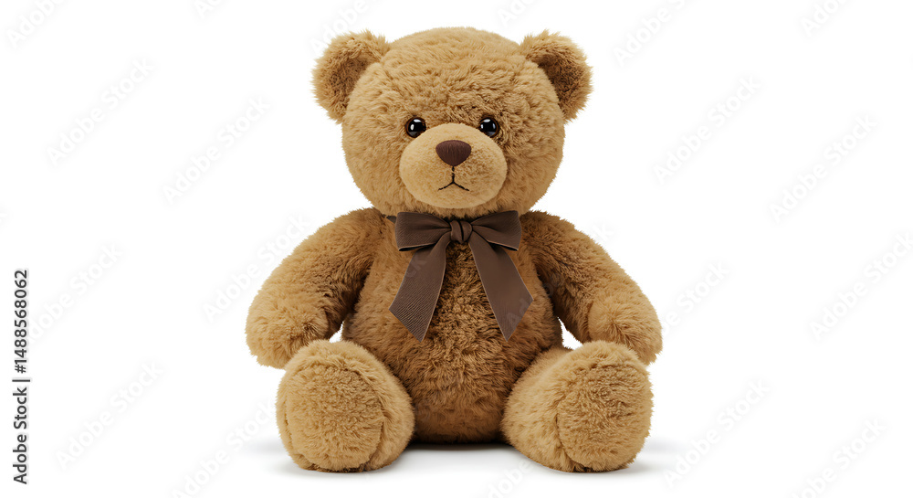 Teddy Bear Cute Brown Plush Toy Isolated Childhood Gift White Background Teddy Bear Cute Brown Plush Toy Isolated Childhood Gift White Background