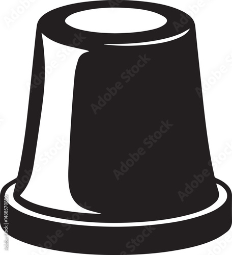 Sewing Tool Thimble Silhouette Vector | Precision Black Vector Art for Fashion Illustration