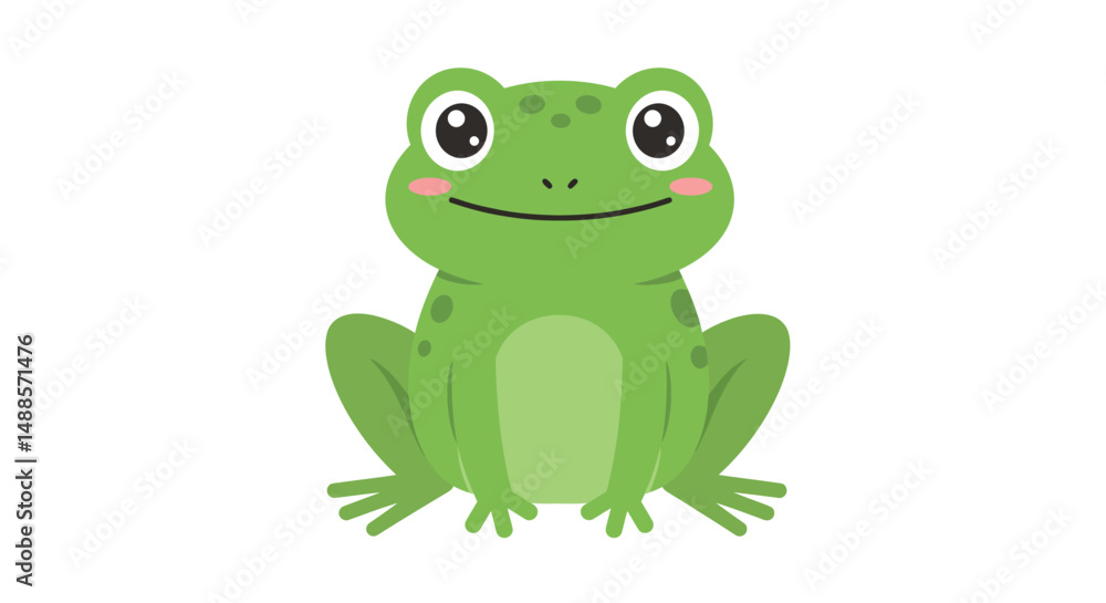 Playful and adorable cartoon illustration of a cheerful green frog with big round eyes, perfect for educational, children's, or nature-themed content, conveying joy, innocence, and a vivid connection Playful and adorable cartoon illustration of a cheerful green frog with big round eyes, perfect for educational, children's, or nature-themed content, conveying joy, innocence, and a vivid connection