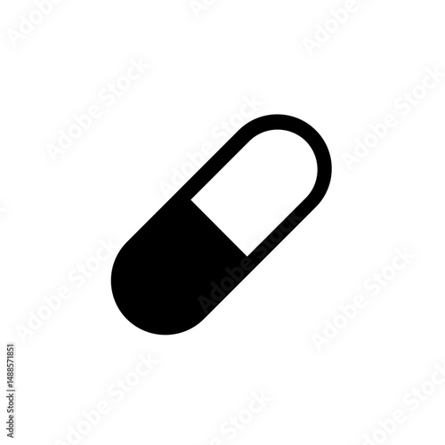 flat pharmacy medicine drug icon set, capsule tablet bottle injection dropper inhaler prescription healthcare hospital equipment vector collection, black medical treatment emergency clinic symbol