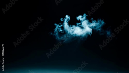 Wallpaper Mural Mysterious blue tinted smoke rising and swirling against a dark background; abstract motion design element for visual effects or compositing usage. Torontodigital.ca
