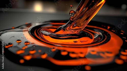 Abstract 3D representation highlighting lava-like texture in black and grey.