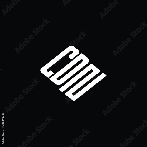 CDN letter logo design on black background.