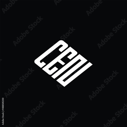 CEN letter logo design on black background.