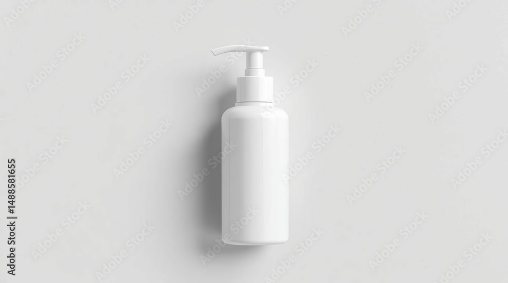 Clean Minimalist White Pump Bottle Mockup for Branding and Packaging Design Clean Minimalist White Pump Bottle Mockup for Branding and Packaging Design
