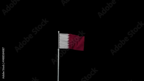 Qatar National Flag Loop | Realistic 3D Animation
