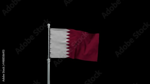 Qatari Flag Flying Animation | HD Motion Graphic