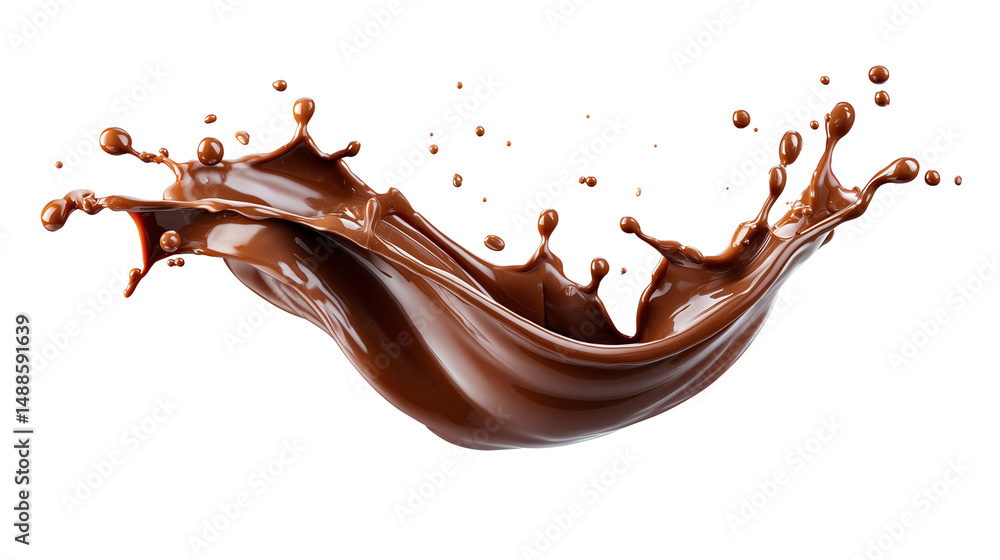 Chocolate splash isolated on white