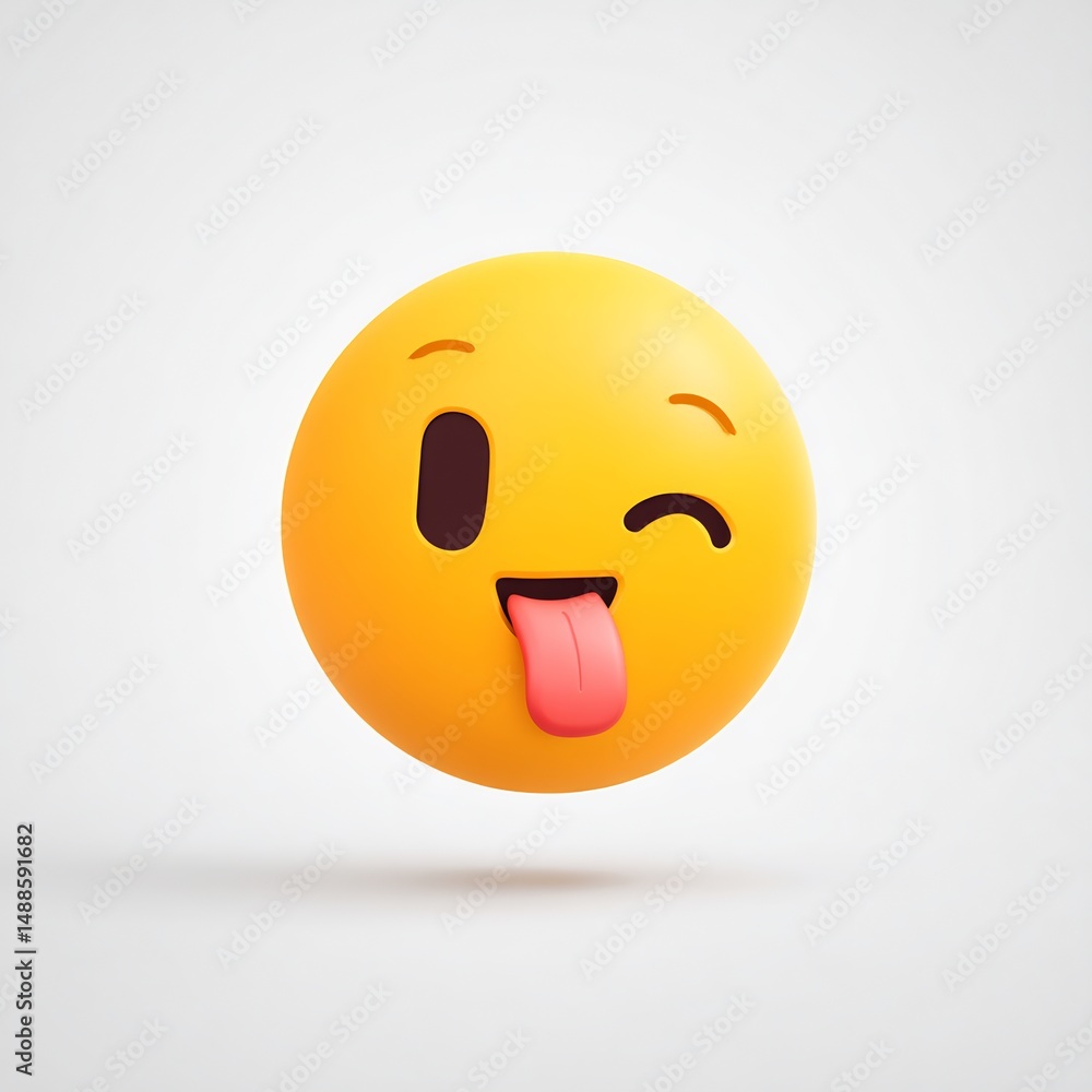 Fototapeta premium Winking Face with Tongue Out Emoji