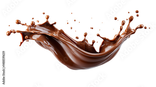 Obraz na płótnie Chocolate splash isolated on white w salonie
