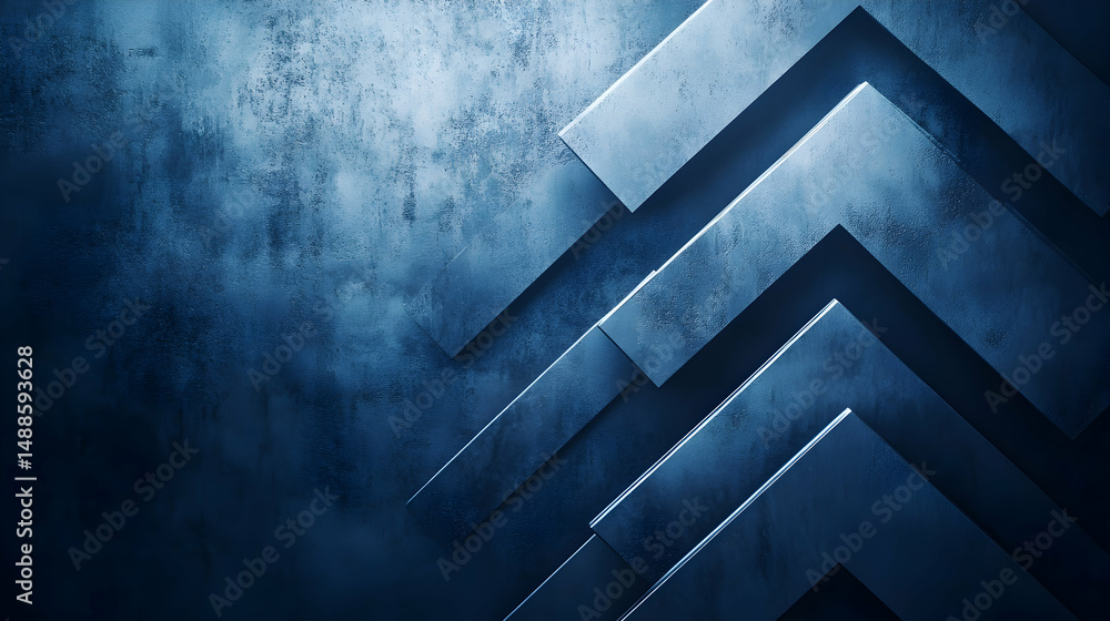 Fototapeta premium Abstract Blue Background with Sharp Geometric Shapes and Textures