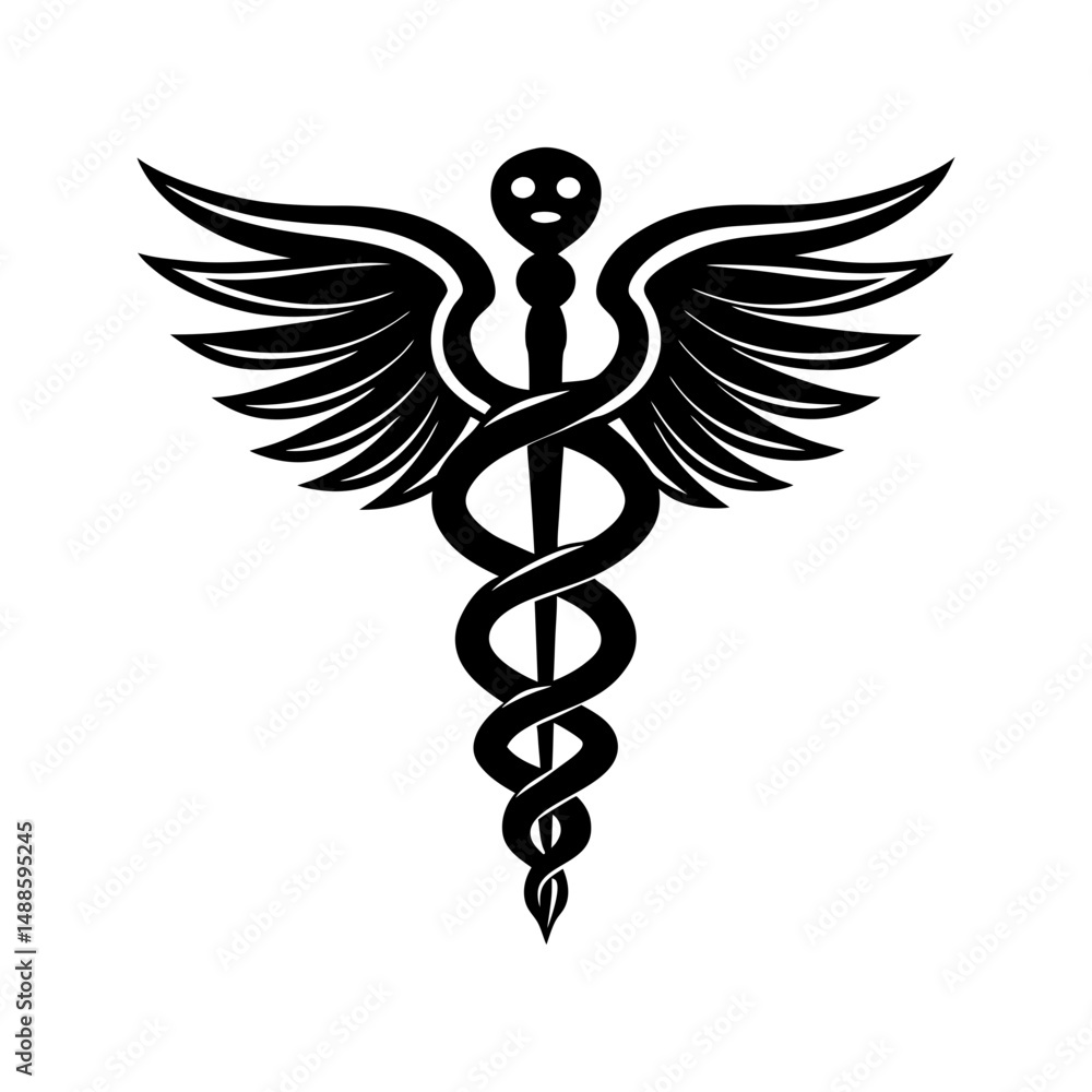 caduceus medical snake logo silhouette vector caduceus medical snake logo silhouette vector