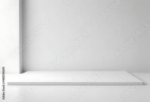 Wallpaper Mural Minimalist White Platform in Empty Space Torontodigital.ca