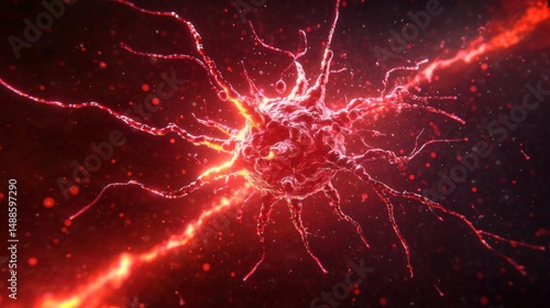 Intricate neuron soma highlighted against a dark background.