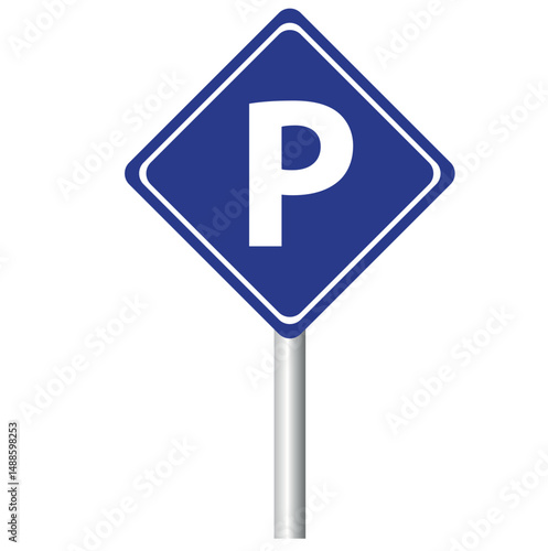 parking sign on white background, P vector icon