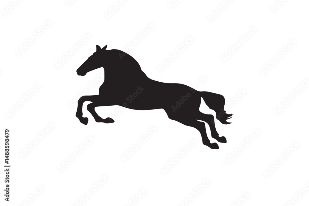 Naklejka premium Black horse silhouette isolated 