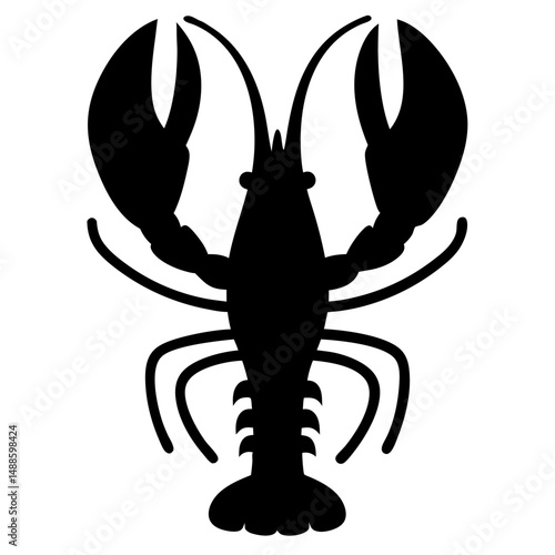 Lobster Claw Silhouette – crustacean Marine Life   Black Vector
