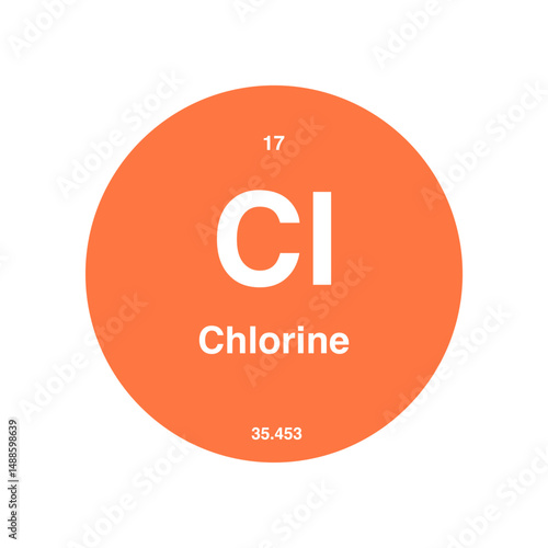 periodic vector chlorine isolated on transparent background
