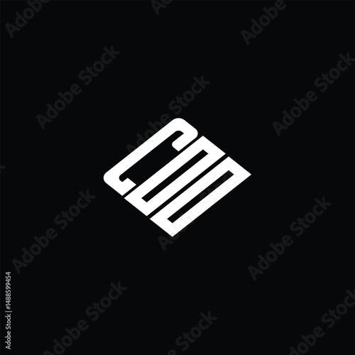 COO letter logo design on black background.