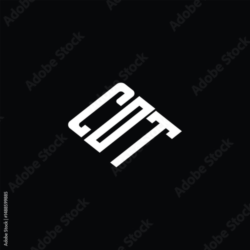 COT letter logo design on black background.