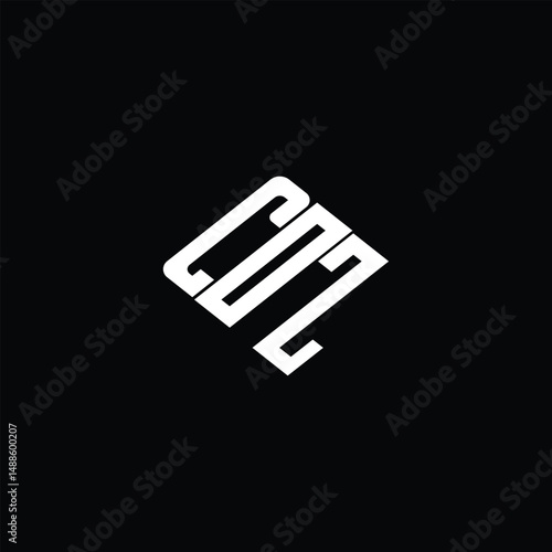 COZ letter logo design on black background.