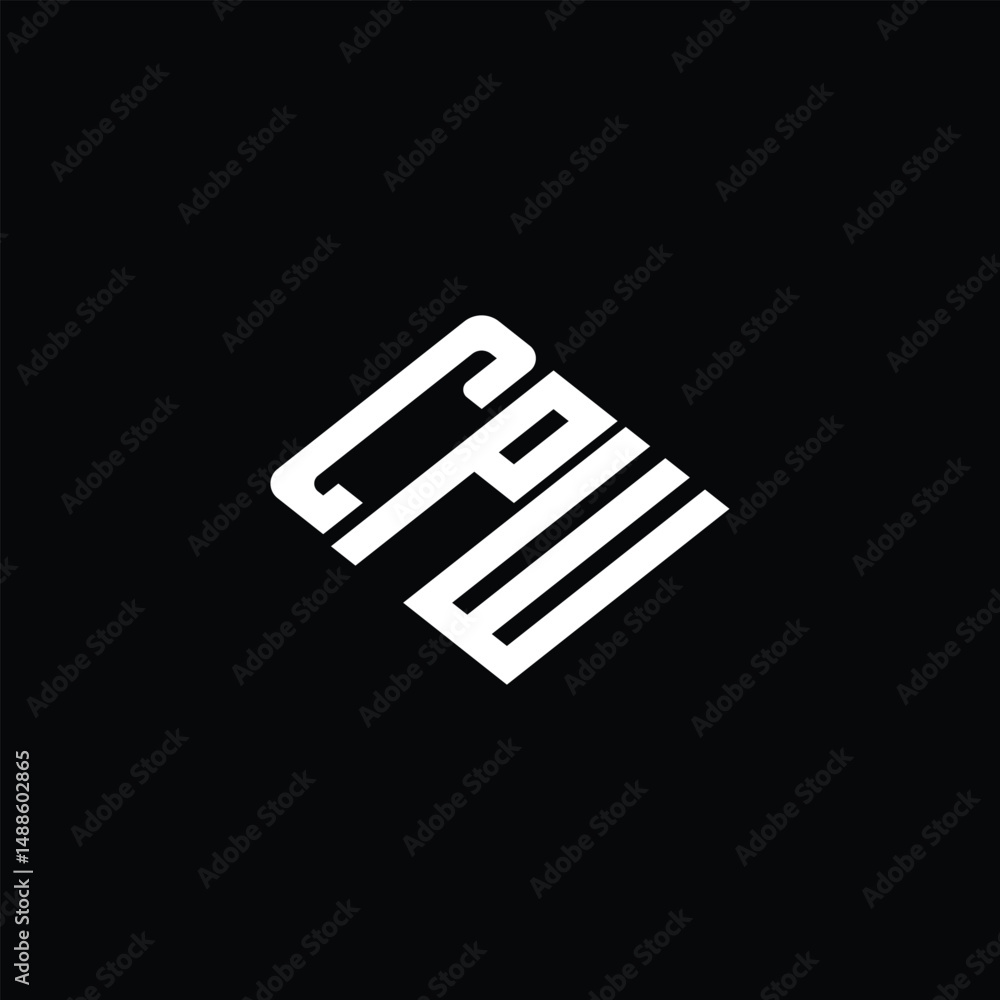 CPW letter logo design on black background. CPW letter logo design on black background.