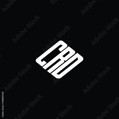 CRD letter logo design on black background.