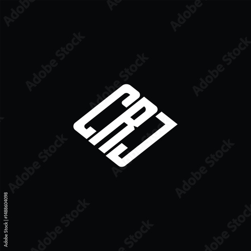 CRJ letter logo design on black background.