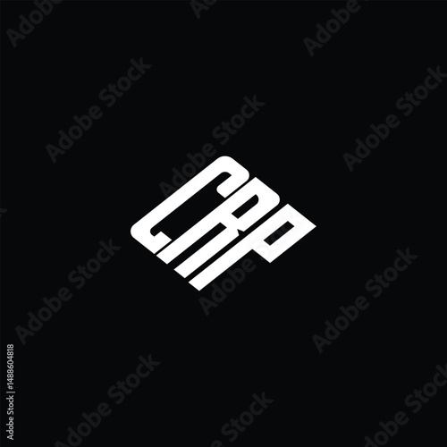 CRP letter logo design on black background.