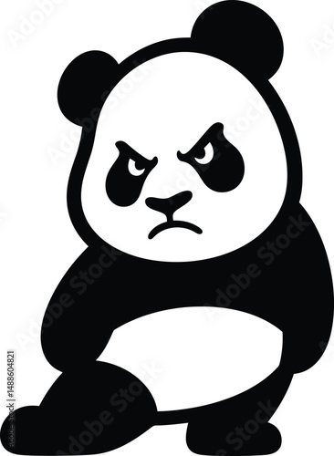 Angry panda cartoon design, Mad panda vector character