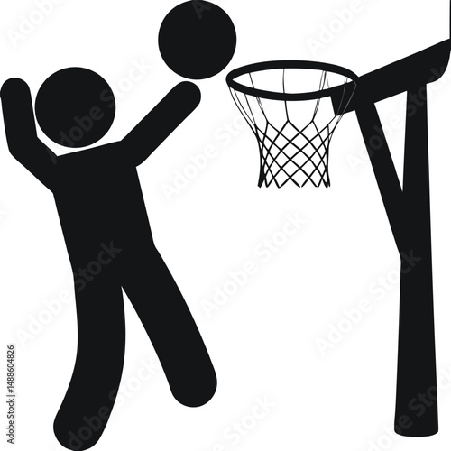 Basketball Player Shooting Ball to the Net Sport Art