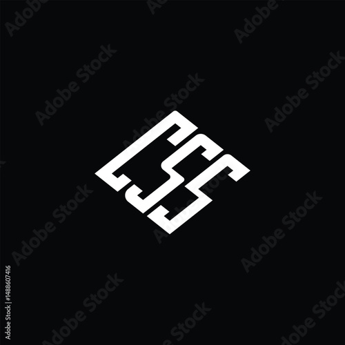 CSS letter logo design on black background.
