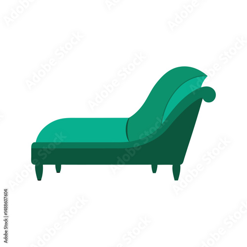 chaise lounge furniture vector art on white background